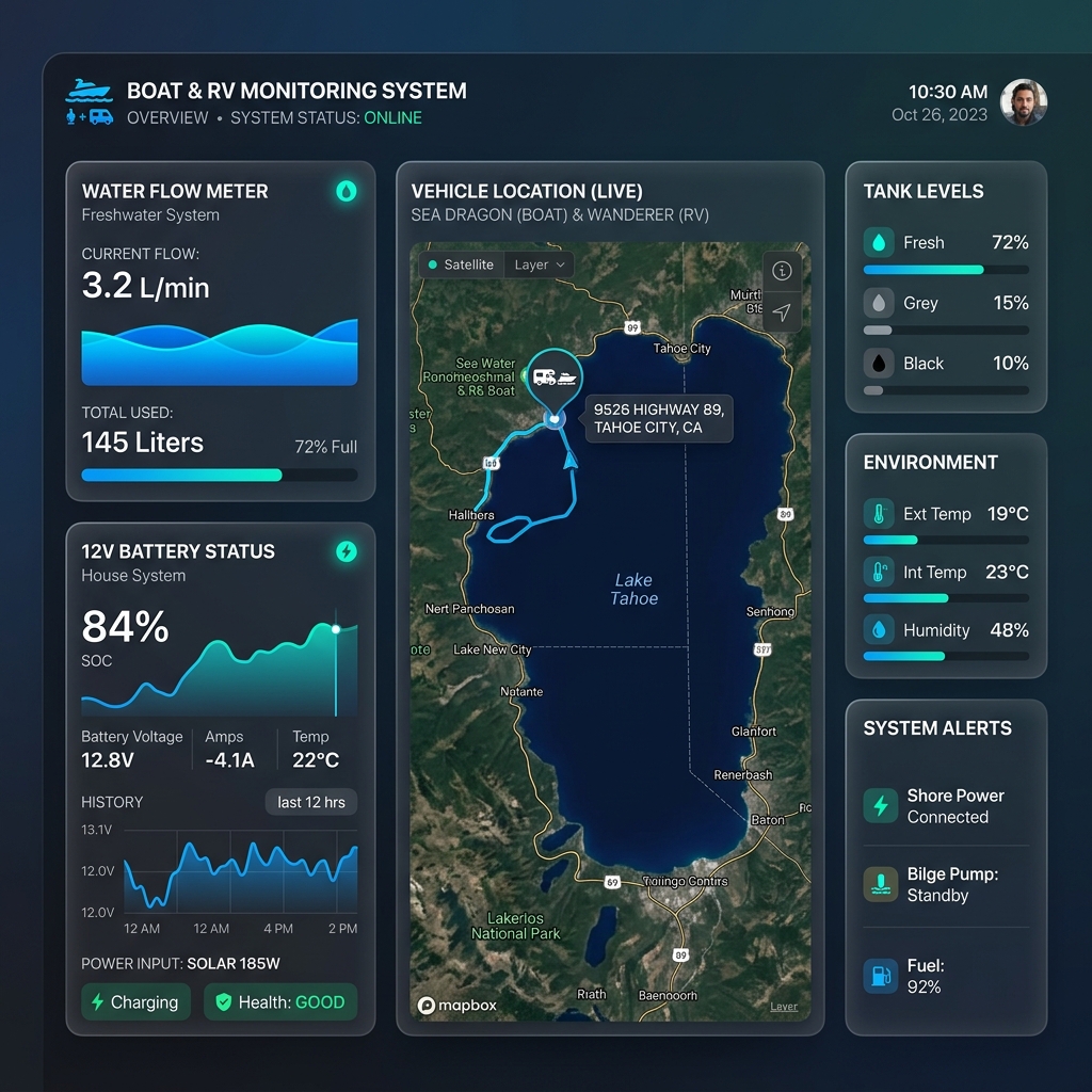 Boat & RV Guardian Dashboard Interface